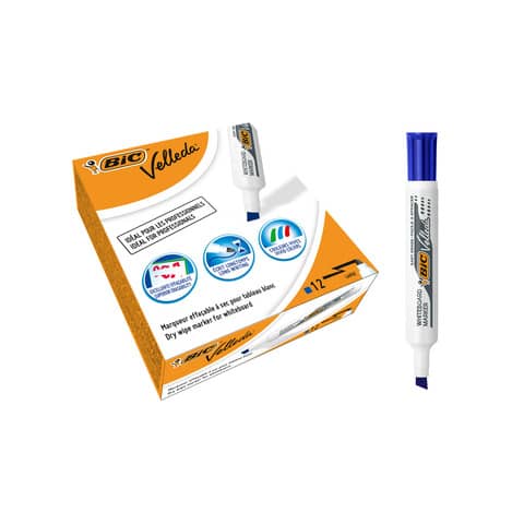 Marcatore per lavagne bianche BIC Velleda 1791 punta a scalpello tratto 3,3-4,6 mm blu - 9431941